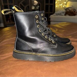 Dr. Martens Zavala Black Leather Lace-Up Boots